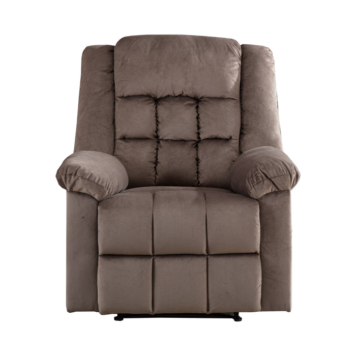 Chocolate Manual Recliner with Soft Padded Headrest and Armrest lowrysfurniturestore