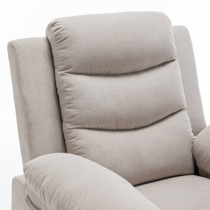 Beige Power Recliner Chair with Adjustable Massage with Heating lowrysfurniturestore