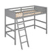Gray Solid Wood Twin Size Loft Bed with Ladder lowrysfurniturestore