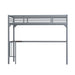 Silver Twin Metal loft Bed with Desk Ladder and Guardrails lowrysfurniturestore