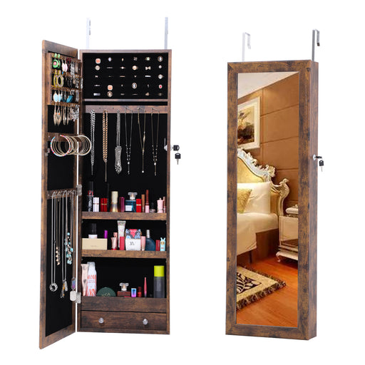 Fashion Simple Jewelry Storage Mirror Cabinet Can Be Hung On The Door Or Wall lowrysfurniturestore