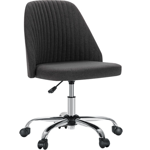 Dark Gray Home Office Desk Chair with Wheels lowrysfurniturestore