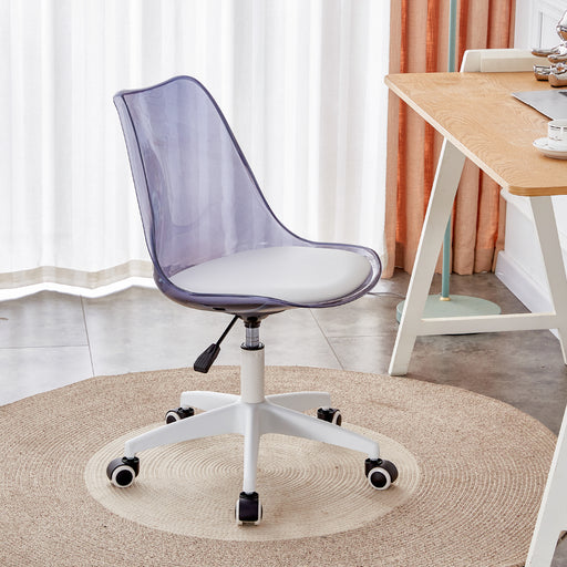 Blue Modern Office Chair Adjustable 360 ° Swivel Armless Chair lowrysfurniturestore