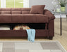 Chocolate Futon Plush Storage Couch with Pillows lowrysfurniturestore