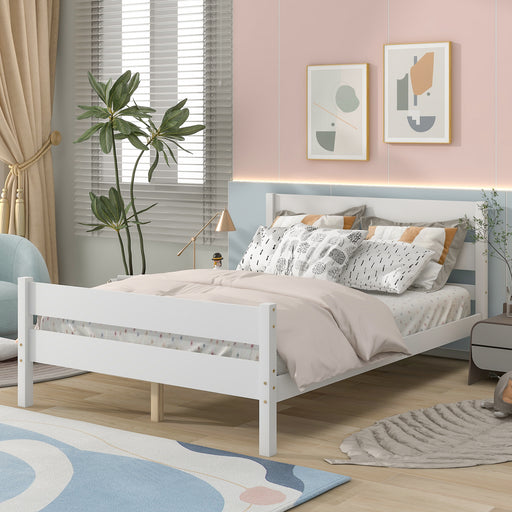 Full Bed White with Headboard and Footboard lowrysfurniturestore