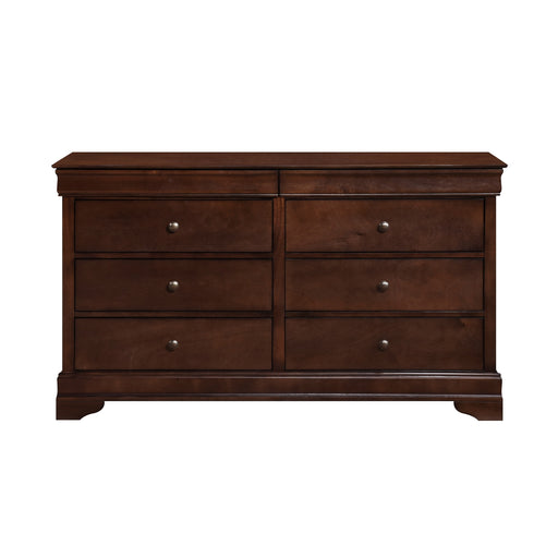 Brown Cherry 6 Drawer Dresser Wooden Furniture lowrysfurniturestore