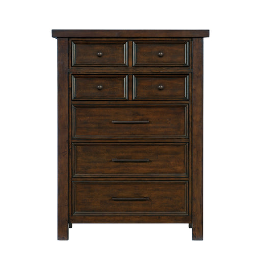 Brown 6 Drawer Chest of Drawers Solid Wood lowrysfurniturestore