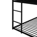Black Twin over Twin House Bunk Bed Metal Bed Frame Built-in Ladder lowrysfurniturestore