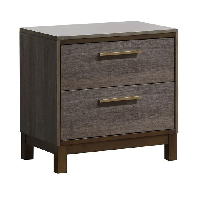 Contemporary Two-Tone Nightstand in Antique Gray