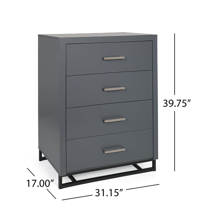 Charcoal Grey 4-Drawer Chest