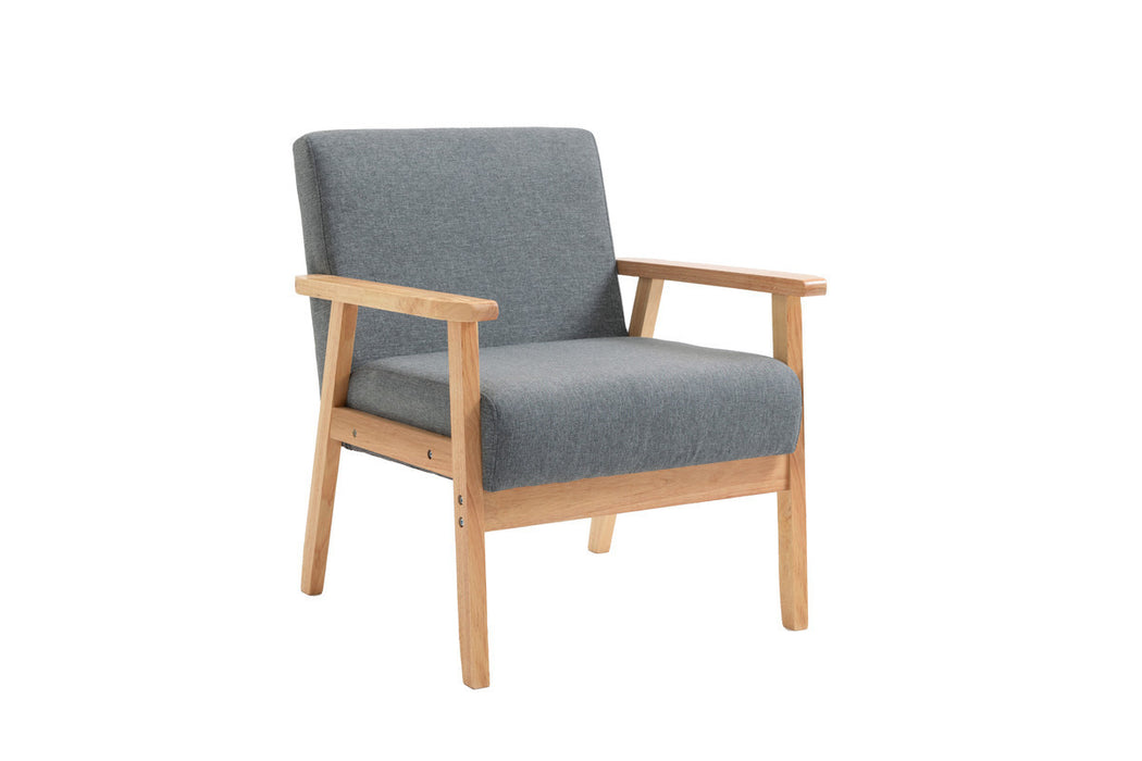 Solid Wood Frame Natural Solid Wood Arms Accent Chair | lowrysfurniturestore