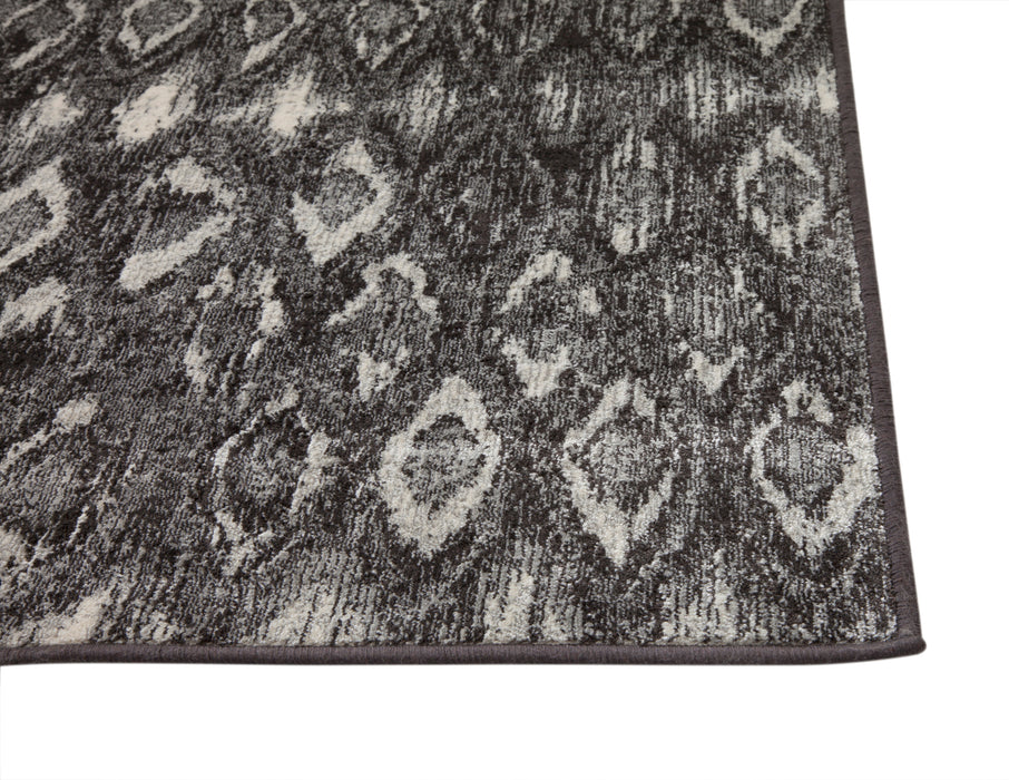 Mabel Charcoal Gray and Ivory Area Rug 5x8 | lowrysfurniturestore