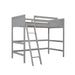 Gray Solid Wood Twin Size Loft Bed with Ladder | lowrysfurniturestore