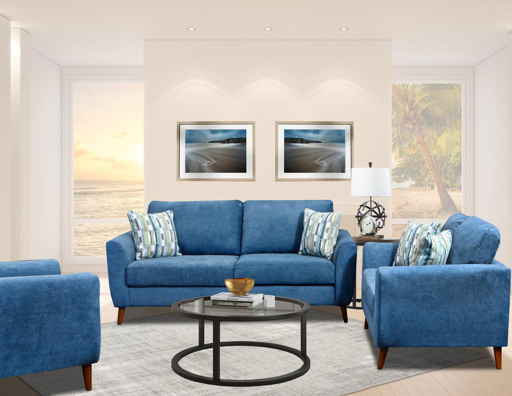 Venus Indigo Loveseat - Premium 65