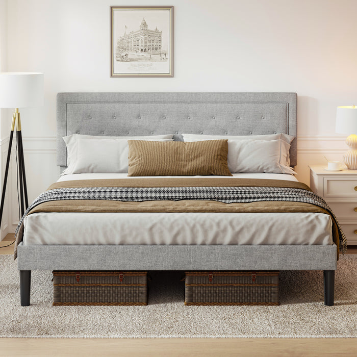 Queen Light Grey Adjustable Bed Frame