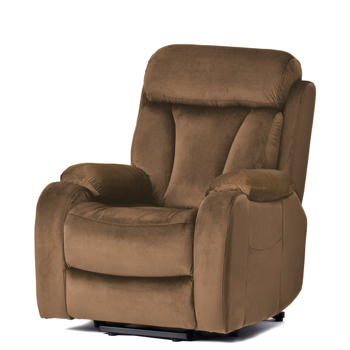 Lift Chair Brown Anti-skid Australia Cashmere Fabric Lift Recliner
