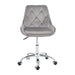 Gray Modern velvet fabric with chrome legs soft and comfortable, lift adjustment lowrysfurniturestore