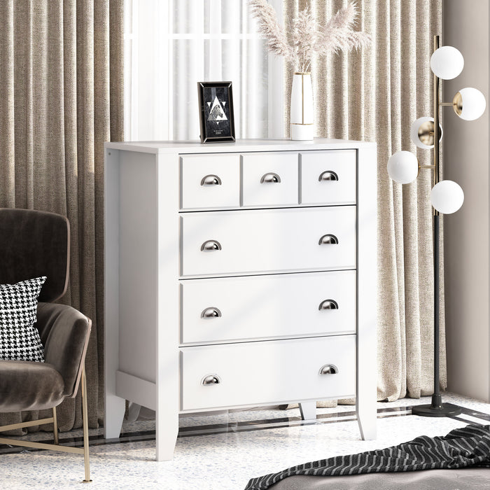 Modern White 6-Drawer Chest of Drawers