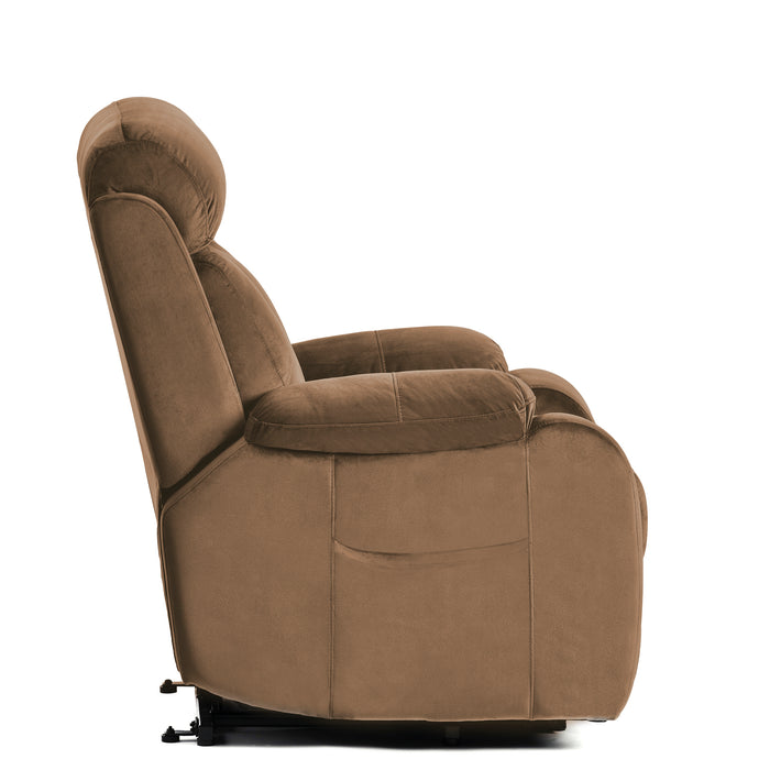 Lift Chair Brown Anti-skid Australia Cashmere Fabric Lift Recliner