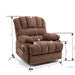 Lift Chair Brown Chenille 23" Seat Width and High Back Large Size Power Lift Recliner with 8-Point Vibration Massage and Lumbar Heating lowrysfurniturestore