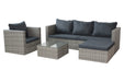 4pcs Outdoor Patio Set Sofa with Chaise and Chair with Coffee Table lowrysfurniturestore