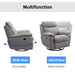 Light Gray Electric Power Swivel Glider Rocker Recliner Chair with USB Charge Port | lowrysfurniturestore