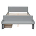 Full Bed with Footboard Bench,2 drawers,Grey | lowrysfurniturestore