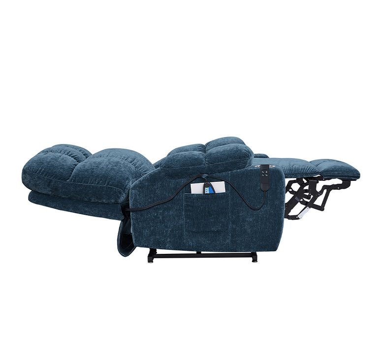 Lift Chair Blue Chair Infinite Position Lay Flat 180° Recliner with Heat Massage Lift Recliner