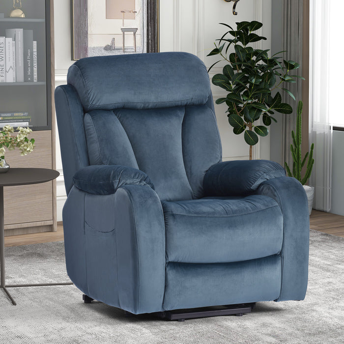 Lift Chair Navy Blue Soft Chair Anti-Skid Australia Cashmere Fabric Lift Recliner