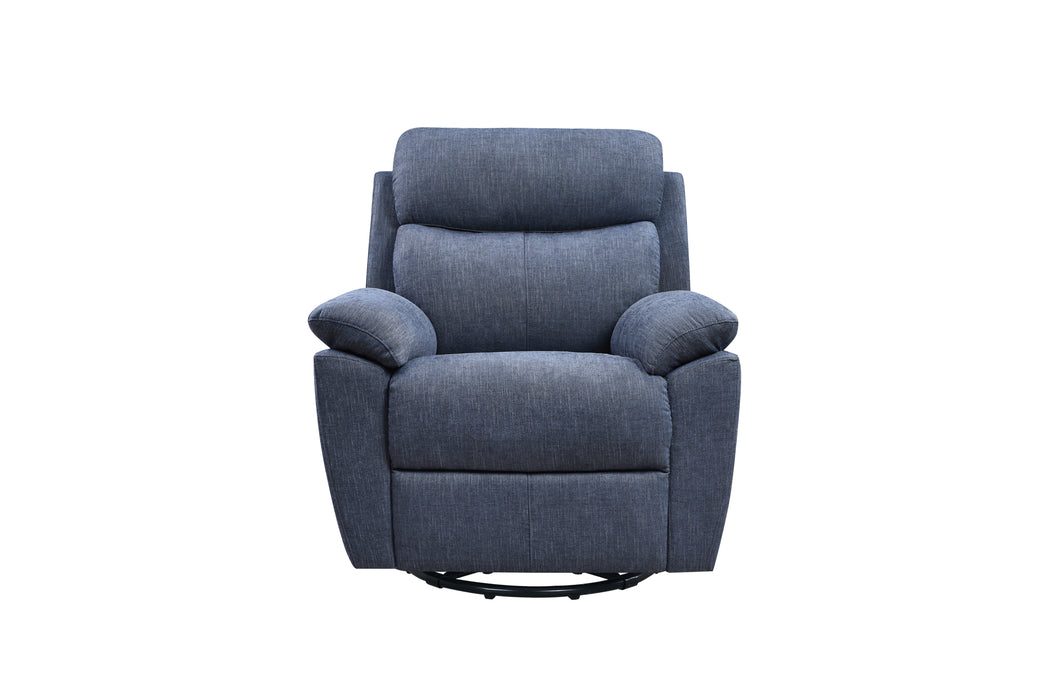 Blue Electric Power Swivel Glider Rocker Recliner Chair with USB Charge Port | lowrysfurniturestore