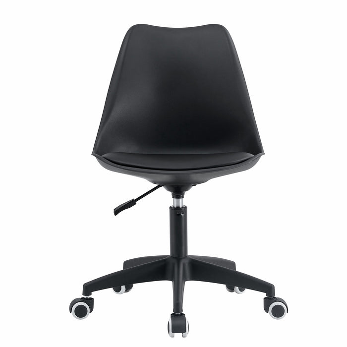 Modern family black Office chair, adjustable 360 ° swivel chair engineering plastic armless swivel computer chair lowrysfurniturestore