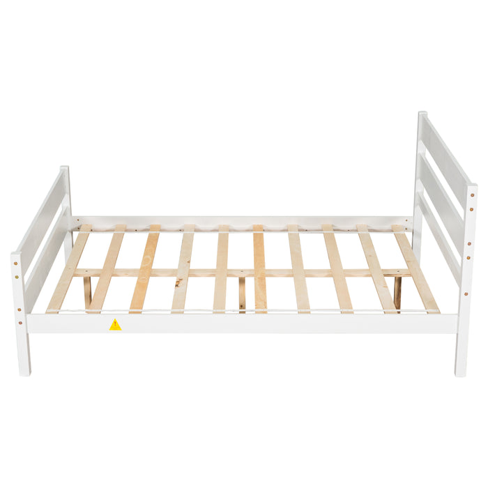 Full Bed with Headboard and Footboard,White | lowrysfurniturestore