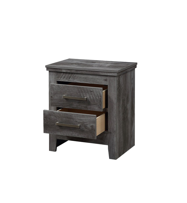 Rustic Gray Oak Nightstand with Drawer