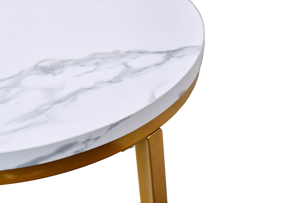 Compact Side table End table X-Shaped Base Gold | lowrysfurniturestore