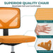 Orange Armless Desk Chair Small Home Office Chair with Lumbar Support | lowrysfurniturestore