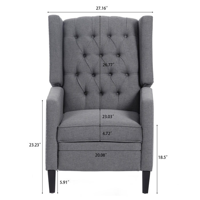 Wide Manual Wing Chair Recliner 27.16" | lowrysfurniturestore