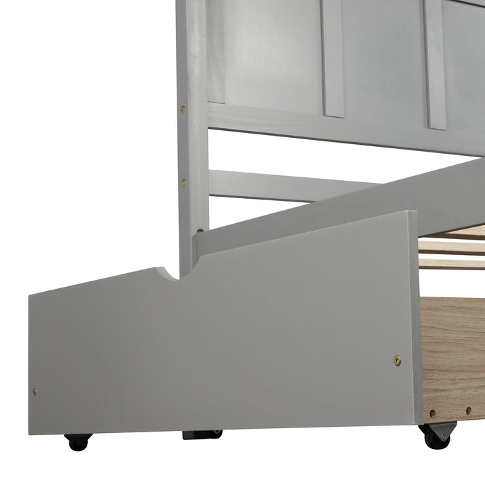 Platform Storage Bed, 2 drawers with wheels, Twin Size Frame, Gray (New SKU: WF283062AAE) | lowrysfurniturestore