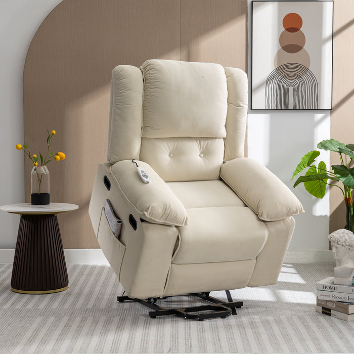 Lift Chair Beight Massage Recliner with Adjustable Massage and Heating Function Recliner Chair with Infinite Position and Side Pocket