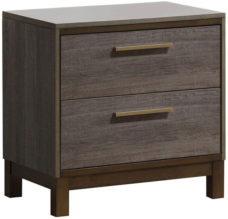 Contemporary Two-Tone Nightstand in Antique Gray