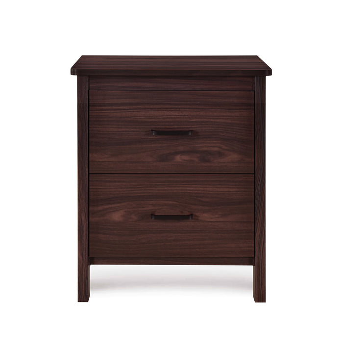 Wenge Nightstand Modern Design with 2 Drawers and Faux Wood Finish