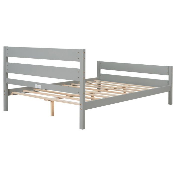 Full Bed with Headboard and Footboard,Grey | lowrysfurniturestore