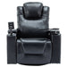 Black 270 Degree Swivel PU Leather Power Recliner Home Theater Recliner with Surround Sound Cup Holder Removable Tray Table Hidden Arm Storage | lowrysfurniturestore