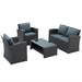 4 pc Dark Gray Rattan Patio Furniture Set lowrysfurniturestore