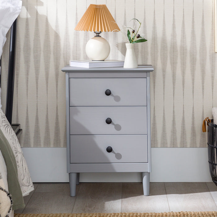 Caramel 3-Drawer Solid Wood Nightstand