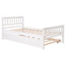 Twin Bed with Trundle, Platform Bed Frame with Headboard and Footboard, for Bedroom Small Living Space,No Box Spring Needed,White | lowrysfurniturestore