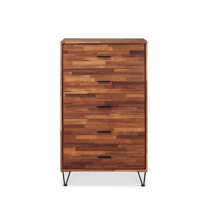 Solid Walnut 5-Drawer Chest of Drawers