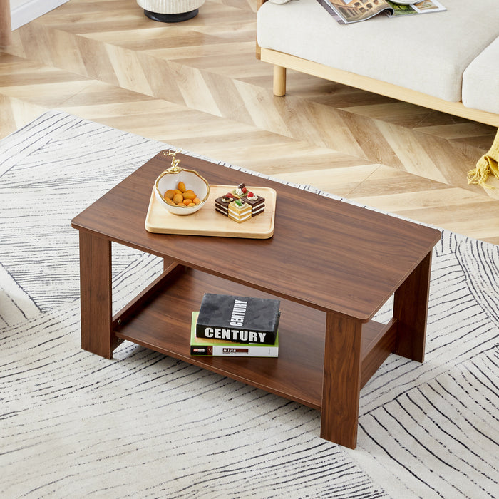 Walnut Modern colored Coffee Table, 19.6" x 35.4" x 16.5"