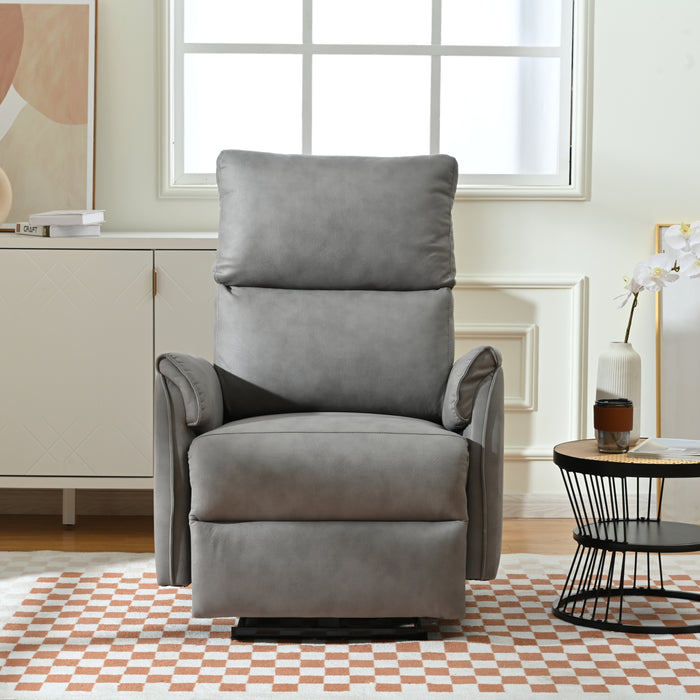 Gray Electric Power Recliner Chair with USB Charging Ports | lowrysfurniturestore
