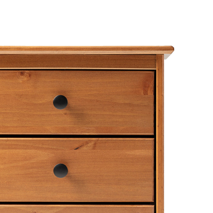 Caramel 3-Drawer Solid Wood Nightstand