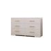 White color Large 6 drawers chest of drawer dressers table with golden handle lowrysfurniturestore